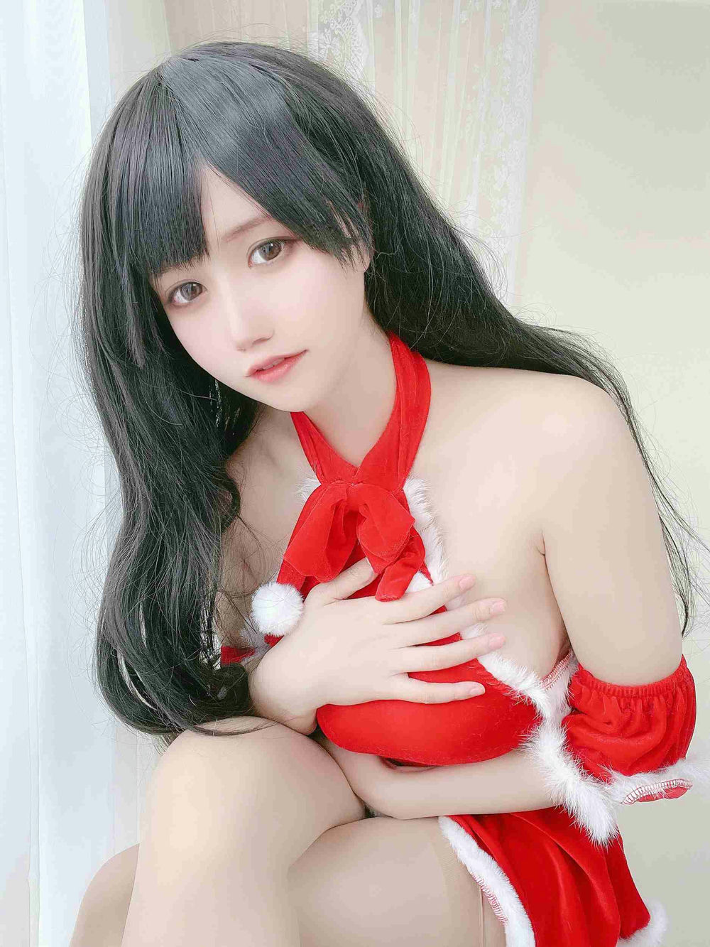 小仓千代w - 红色圣诞礼物裙 [23P-62MB] - 第1张 - 机器猫次元