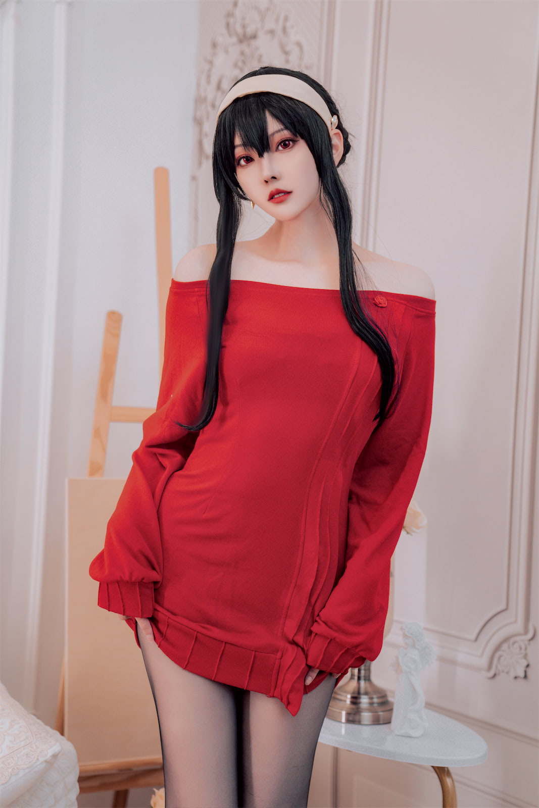 Natsuko_夏夏子 - 约尔红色毛衣 [36P] - 第1张 - 机器猫次元